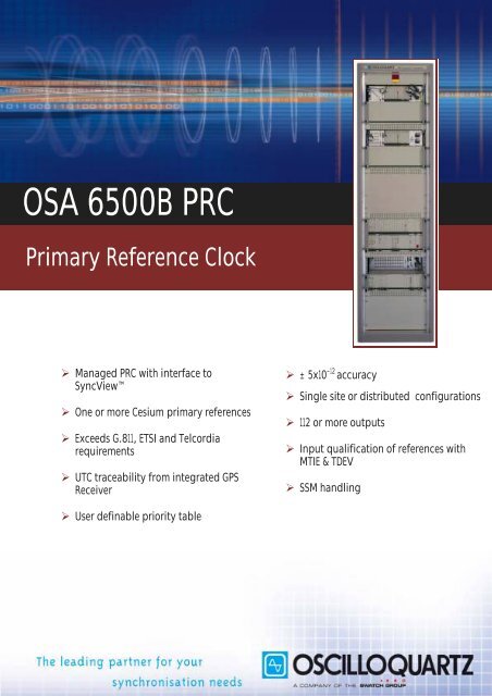 OSA 6500 PRC - Primary Reference Clock - Oscilloquartz SA