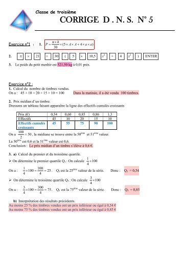CORRIGE D. N. S. NÂ° 5