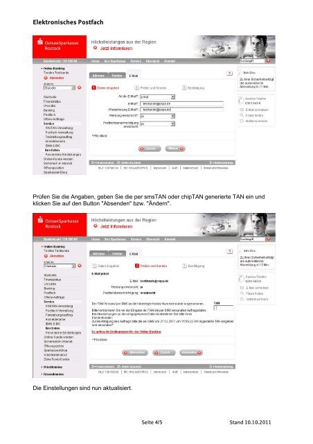 Elektronisches Postfach - OstseeSparkasse Rostock