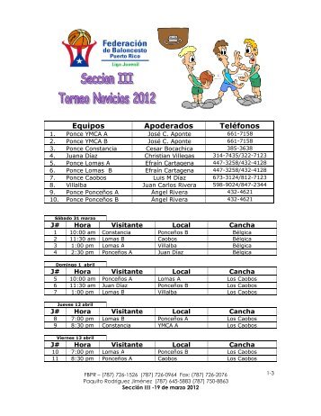 Itinerario 2012 Novicios Seccion 3