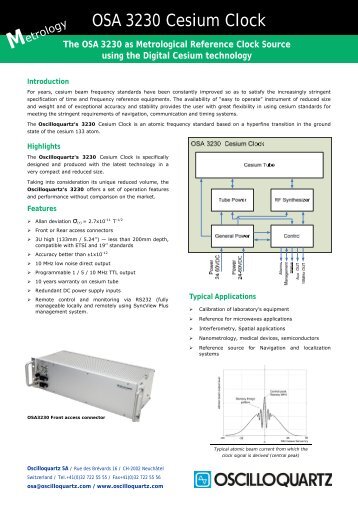 OSA 3230 Cesium Clock - Oscilloquartz SA