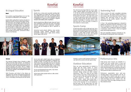 2013 Intermediate School Prospectus 2013 - Kowhai Intermediate ...