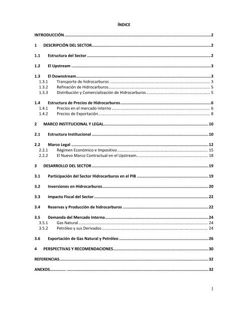TOMO I: El Sector Hidrocarburos - Unidad de AnÃ¡lisis de PolÃ­ticas ...