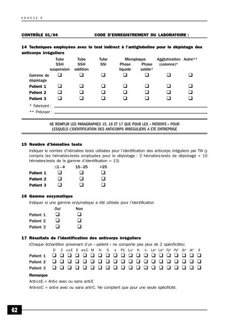 Evaluation externe de la qualité des pratiques des laboratoires de ...