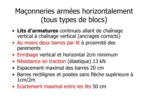 CONSTRUCTIONS DE MACONNERIE - Le Plan SÃ©isme