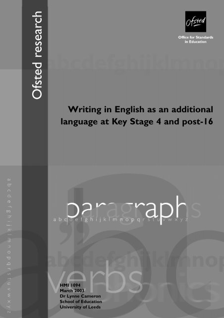 Writing in English as an additional language at Key Stage 4 and ...