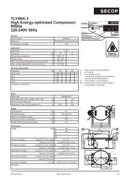 TLY4KK.3 High Energy-optimized Compressor R600a 220 ... - Secop