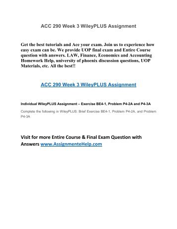 acc 291 week 2 reflection summary Read story acc 291 week 3 discussion question 1 by siobruxoler1980 with 930 reads week week 4 reflection summary week 4 discussion questions 1 and 2. acc 291 week 2 reflection summary Read story acc 291 week 3 discussion question 1 by siobruxoler1980 with 930 reads week week 4 reflection summary week 4 discussion questions 1 and 2.
