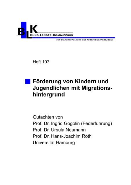 Förderung von Kindern  und Jugendlichen mit Migrationshintergrund