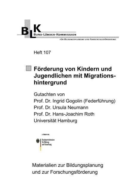 Förderung von Kindern  und Jugendlichen mit Migrationshintergrund