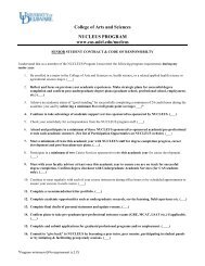 Student contract - College of Arts and Sciences