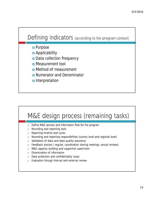 Developing a Meaningful M&E Framework - JUNIMA.org