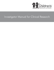 Investigator Manual for Clinical Research - Emory Children's Center ...