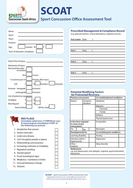 SCOAT (Sport Concussion Office Assessment Tool)