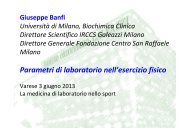 Parametri di laboratorio nell'esercizio fisico - Ospedale di Circolo e ...