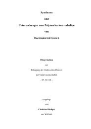 Synthesen und Untersuchungen zum Polymerisationsverhalten von ...