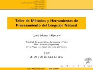 Taller de Métodos y Herramientas de Procesamiento del ... - cs@famaf