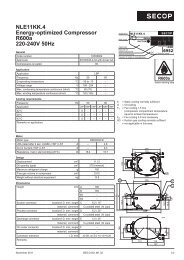 NLE11KK.4 Energy-optimized Compressor R600a 220 ... - Secop