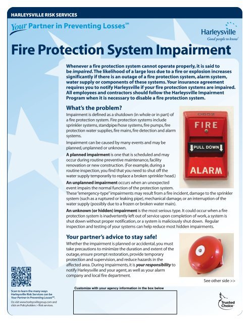 Fire Protection System Impairment - Harleysville Insurance