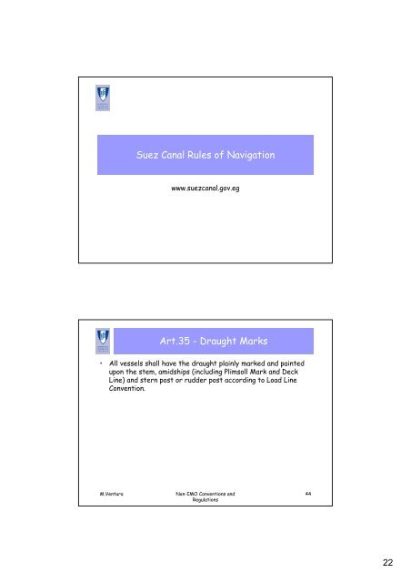 Non IMO Conventions and Regulations Summary