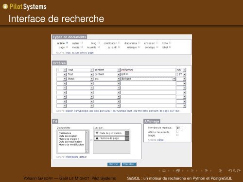 SeSQL : un moteur de recherche en Python et ... - RMLL 2011