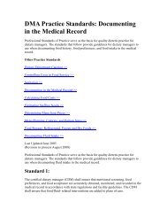 DMA Practice Standards: Documenting in the Medical Record - Iowa ...