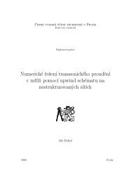 Numerické ÅeÅ¡enà transsonického proudÄnà v mÅÞi pomocà ... - ÄVUT