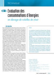 Evaluation des consommations d'énergies - Institut Technique de l ...