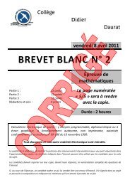 Brevet Blanc nÂ°1 - CAPES de Maths