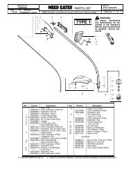 Weed Eater Parts List 530084032 - Barrett Small Engine