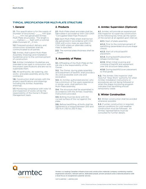 MULTI-PLATE PRODUCT GUIDE - Armtec