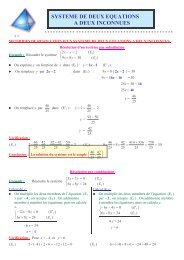 SYSTEME DE DEUX EQUATIONS A DEUX INCONNUES