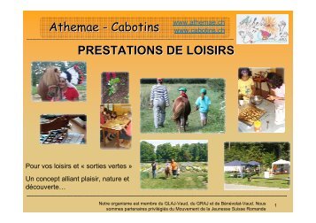 Presentation general activites loisirs