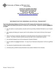 downloadable Transcript Request Form - University of Maine at ...