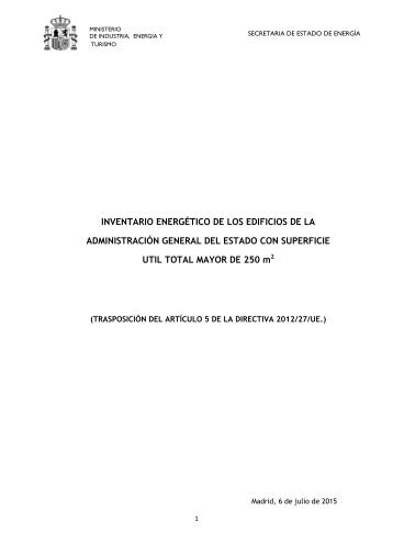 Inventario Energético Edificios Administración General del Estado - 2015