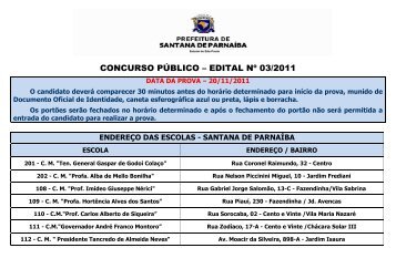 Convocação para a Prova Objetiva - Santana de Parnaíba