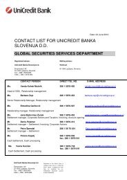 contact list for unicredit banka slovenija dd - Custody | UniCredit Group