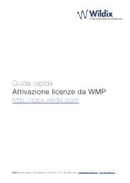 Guida rapida Attivazione licenze da WMP http://pbx.wildix.com