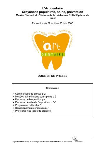 L'Art dentaire Croyances populaires, soins ... - CHU de Rouen