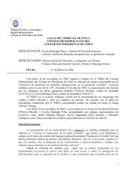 FALLO DEL TRIBUNAL DE ÃTICA CONSEJO ... - CIPER Chile