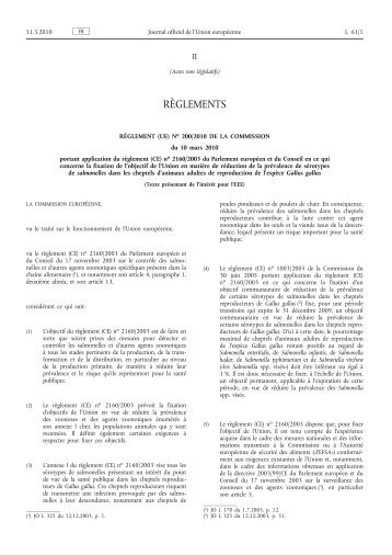Règlement (UE) no 200/2010 de la Commission du 10 ... - EUR-Lex