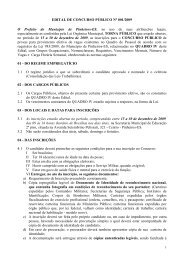 EDITAL DE CONCURSO PUBLICO PINHEIROS - MSM Consultoria