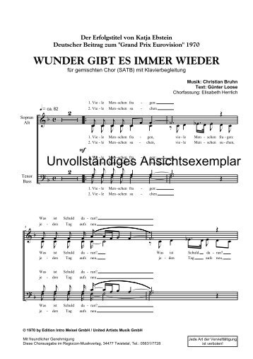 Wunder gibt es SATB.MUS - Regiocon Musikverlag