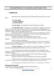 DESCRIPTION D'UN LOGICIEL DENTAIRE TYPE - FacultÃ© de ...