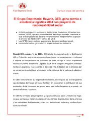 El Grupo Empresarial Bavaria, GEB, gana premio a excelencia ...