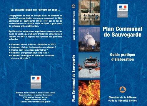 Guide national Ã©laboration PCS - PrÃ©fecture du Pas-de-Calais