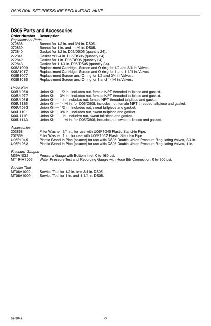 DS05 Dial Set Pressure Regulating Valves - Wolseley Express