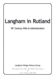 17th century Wills Langham Village History Group 