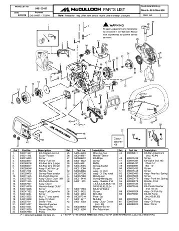 McCulloch MAC 838 (8-38) Chainsaw - Barrett Small Engine