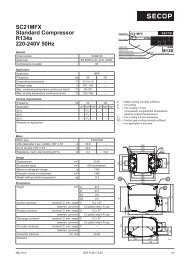 SC21MFX Standard Compressor R134a 220-240V 50Hz - Secop